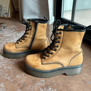 Roolee Tan Lace Up Boots
